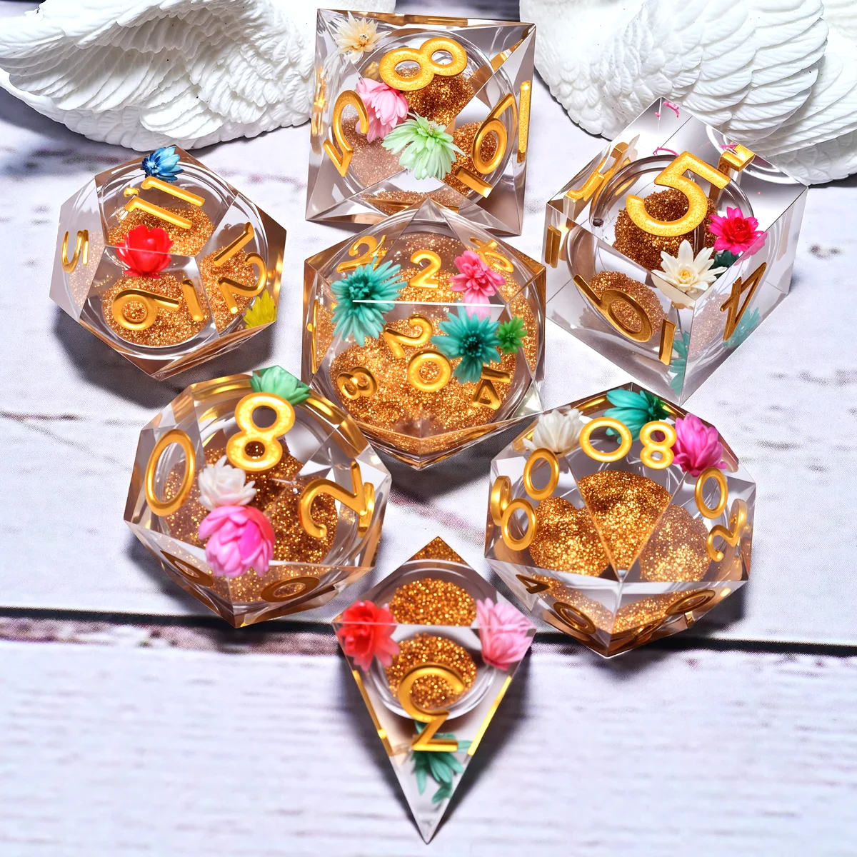 7PCS resin Dice Set Dragon and Dungeon Polyhedral  Dice, Punk Style Role-Play RPG Explorer MTG Pioneer Game DND Dice Set