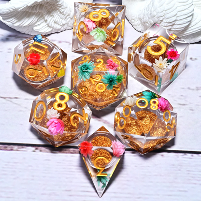 7PCS resin Dice Set Dragon and Dungeon Polyhedral  Dice, Punk Style Role-Play RPG Explorer MTG Pioneer Game DND Dice Set