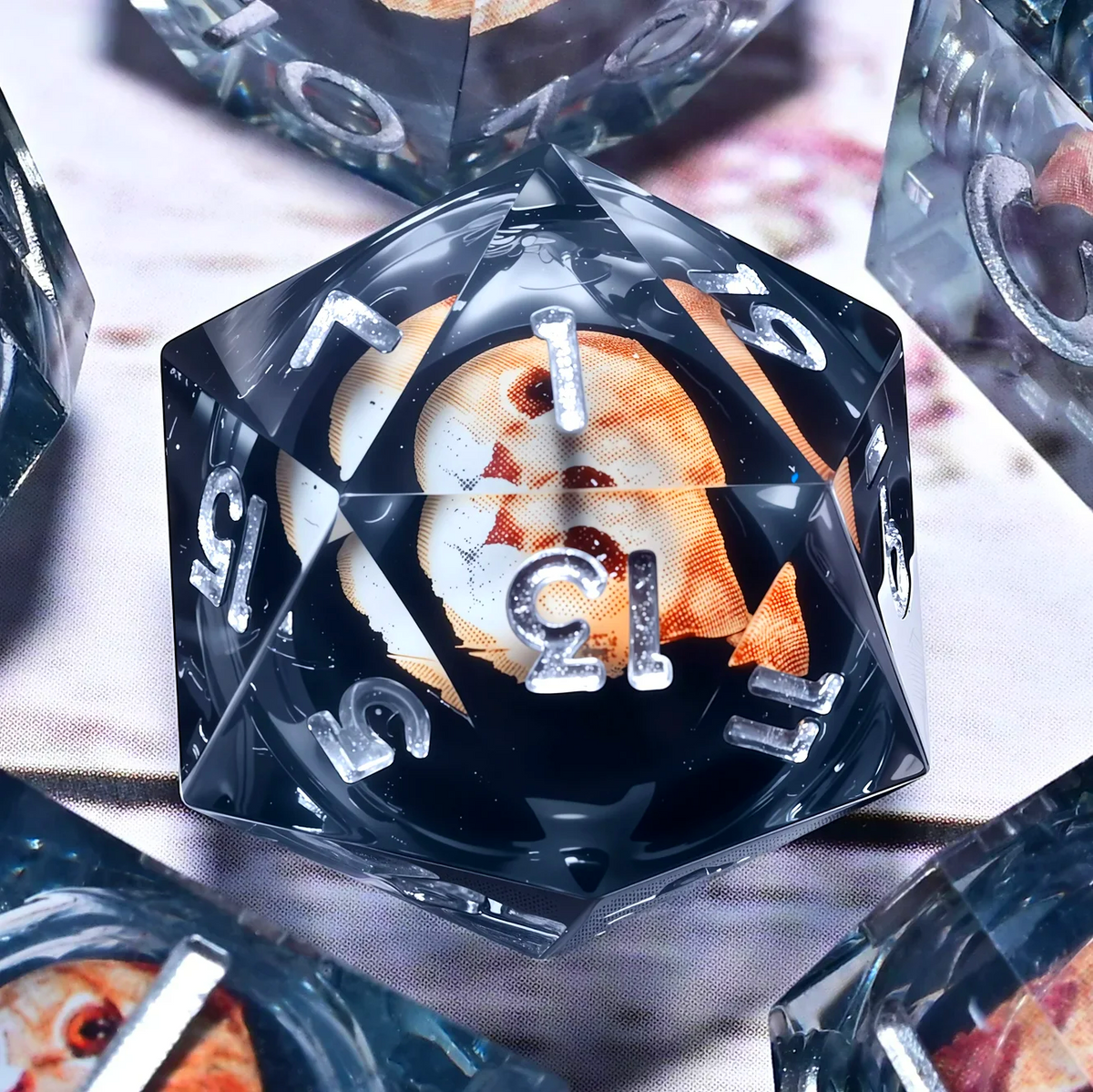 7PCS resin Dice Set Dragon and Dungeon Polyhedral  Dice, Punk Style Role-Play RPG Explorer MTG Pioneer Game DND Dice Set