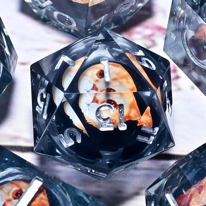 7PCS resin Dice Set Dragon and Dungeon Polyhedral  Dice, Punk Style Role-Play RPG Explorer MTG Pioneer Game DND Dice Set