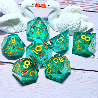 7PCS resin Dice Set Dragon and Dungeon Polyhedral  Dice, Punk Style Role-Play RPG Explorer MTG Pioneer Game DND Dice Set