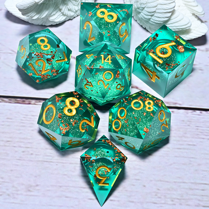7PCS resin Dice Set Dragon and Dungeon Polyhedral  Dice, Punk Style Role-Play RPG Explorer MTG Pioneer Game DND Dice Set